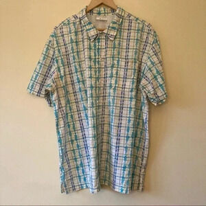 Columbia PFG fish  print vented mesh fishing button down shirt